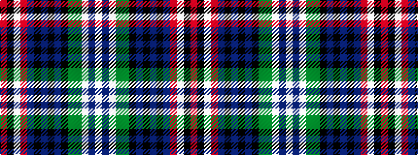 idealised woven sample of pattern RKWRBKBKBKGGWBW