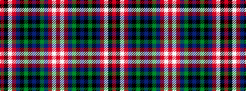 idealised woven sample of pattern RKWRBKGKBKGBRWR