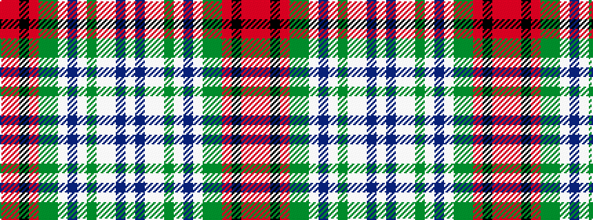 idealised woven sample of pattern RRKRGGWBWGWWBW