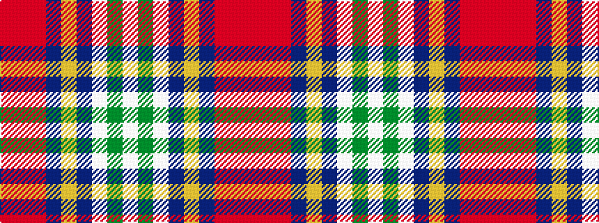 idealised woven sample of pattern RRRBYBWGW