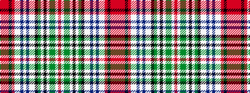 idealised woven sample of pattern RRRKRWWBWBWWKGWKWGGWR