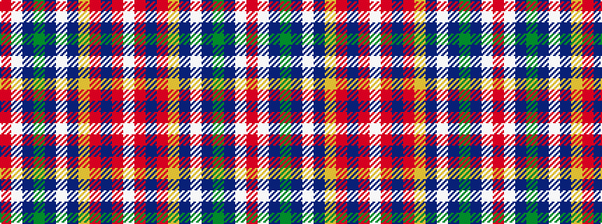 idealised woven sample of pattern RWBGBWBYRBRW
