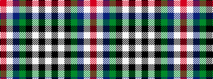 idealised woven sample of pattern RWBGKWKW
