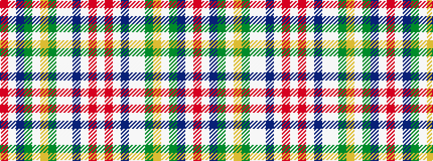 idealised woven sample of pattern RWBGWYGWWBWRW