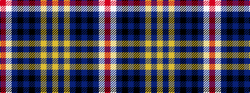 idealised woven sample of pattern RWBKBKBYBY