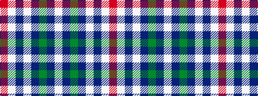 idealised woven sample of pattern RWBWBGBW