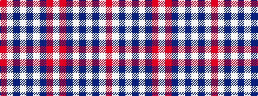 idealised woven sample of pattern RWBWBWBRW