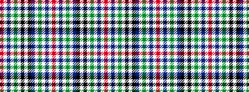 idealised woven sample of pattern RWBWGWBKWKWGWBWR