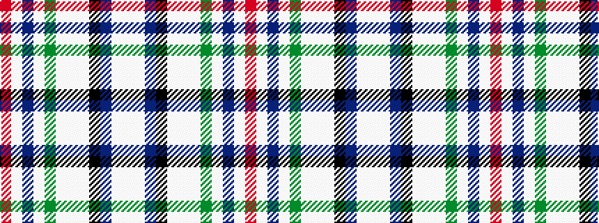idealised woven sample of pattern RWBWGWWWKBWW