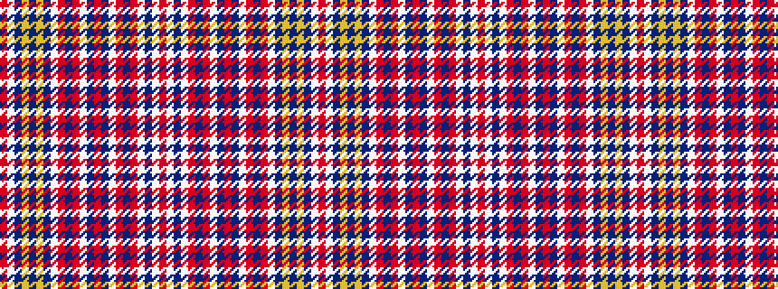 idealised woven sample of pattern RWBWRBRWBRBWRBRWBYBYBWR