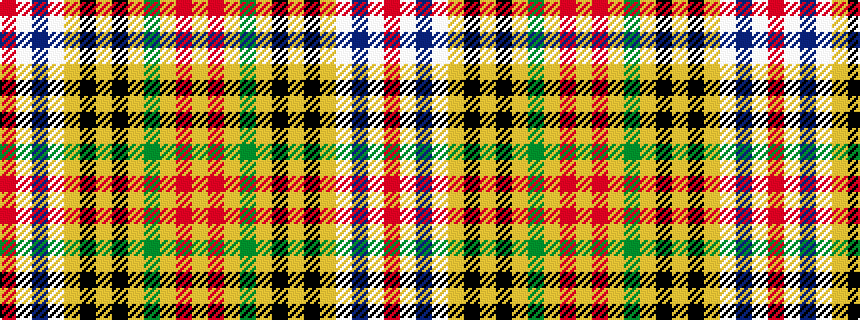 idealised woven sample of pattern RWBWYKYKYGYRY