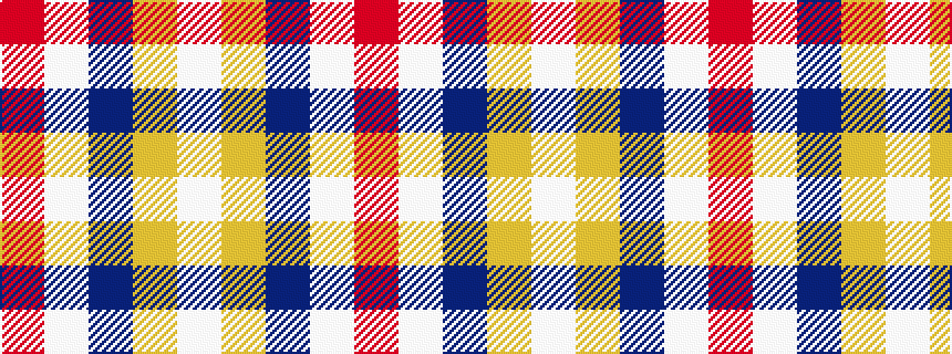 idealised woven sample of pattern RWBYW