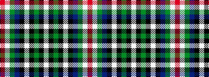 idealised woven sample of pattern RWGBKWKGKW