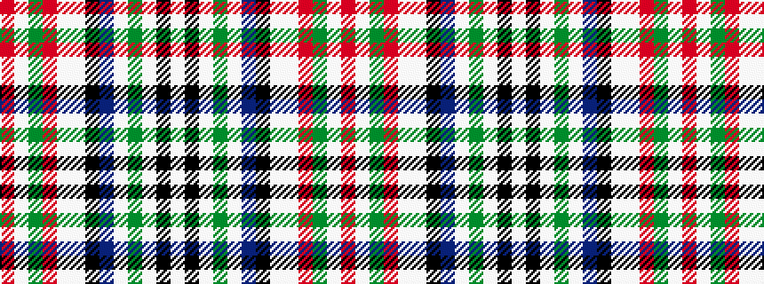 idealised woven sample of pattern RWGRWWKBWGWKW