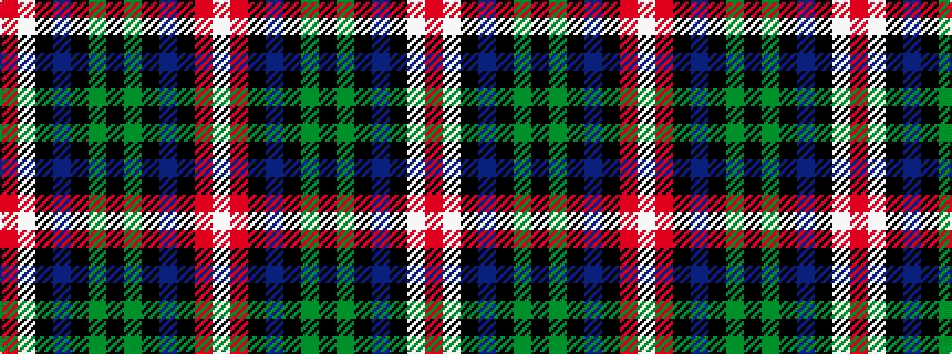 idealised woven sample of pattern RWKBKGKGKBKRW