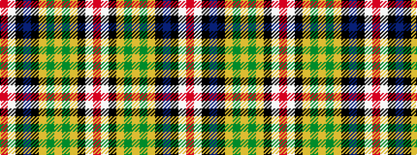 idealised woven sample of pattern RWKBKYGYGYKWR