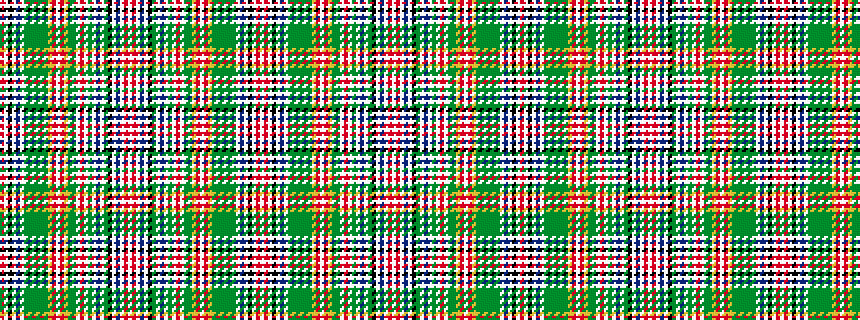 idealised woven sample of pattern RWKWBWGGGGGGYRWRYGGWRWGWBWGKWBWRWRWBWKGWBWGWRWGGYRWRYGGGGGGWBWKWRW