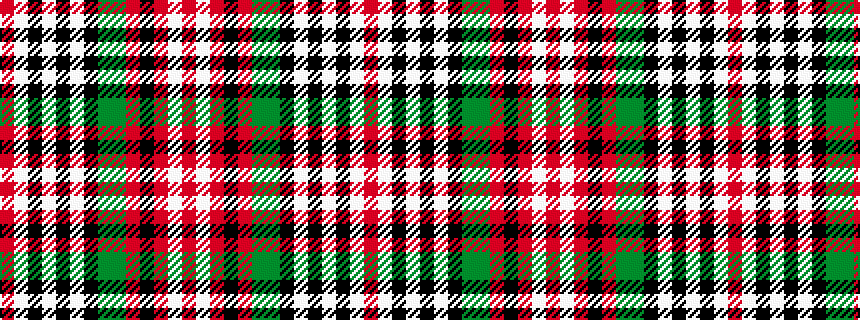 idealised woven sample of pattern RWKWKWKGGRKRWR