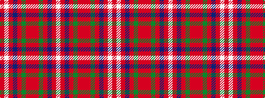 idealised woven sample of pattern RWRBRGRRRGRBRW