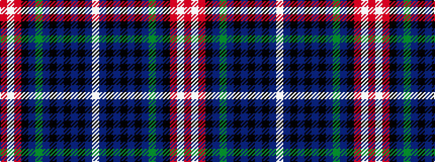 idealised woven sample of pattern RWRKBGBKBKBKBW