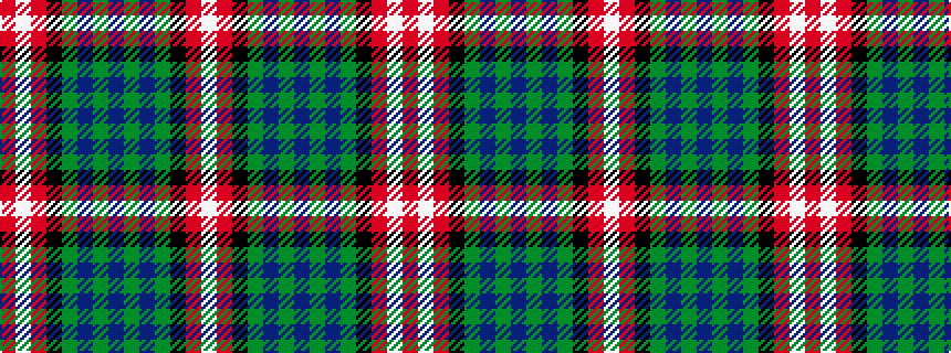idealised woven sample of pattern RWRKGBGBGBGKRW