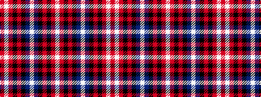 idealised woven sample of pattern RWRKRKBWBKRKRW