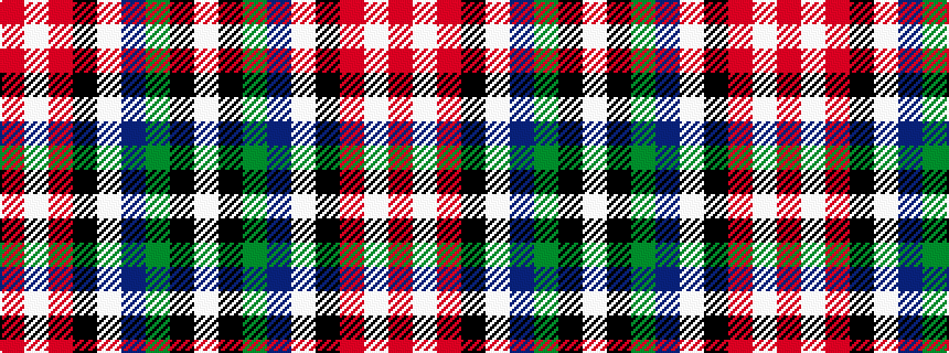 idealised woven sample of pattern RWRKWBGKW