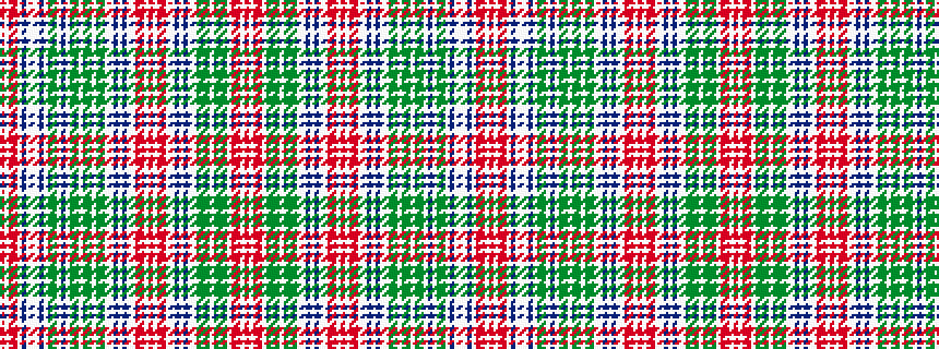 idealised woven sample of pattern RWRRWBWWWBWGGWBWGGWGGWGGWWBWBWWRRWRWRRWWBWBWWGGGWGGGWRRWR