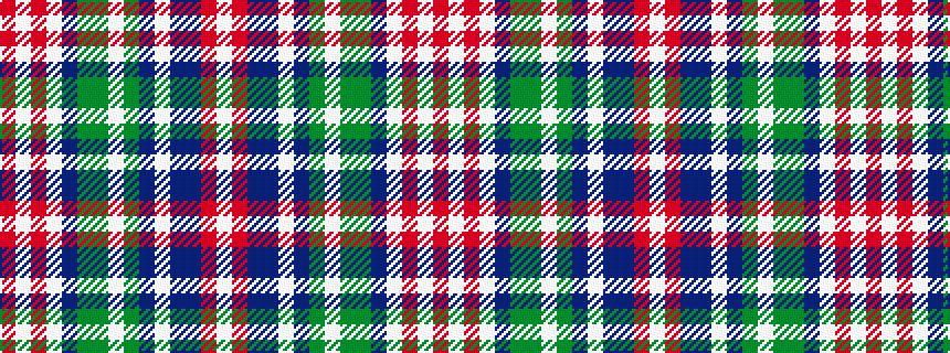 idealised woven sample of pattern RWRWBGGWGBWBBRW