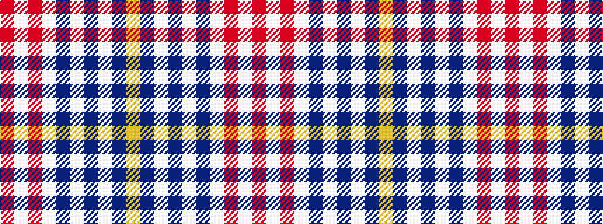 idealised woven sample of pattern RWRWBWBWBY