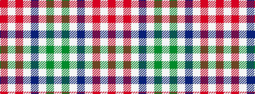idealised woven sample of pattern RWRWBWGW