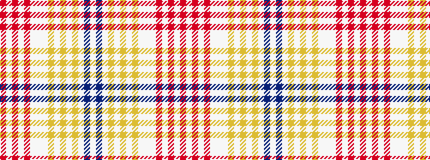 idealised woven sample of pattern RWRWRWWWYWYWYWBW