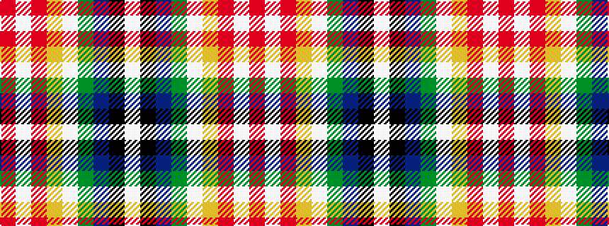 idealised woven sample of pattern RWRYWGBKW