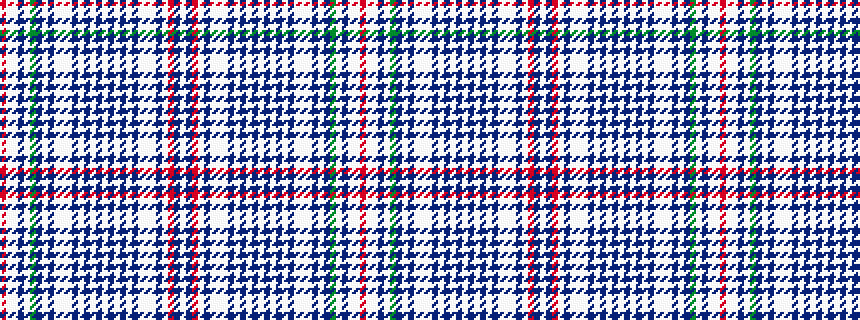 idealised woven sample of pattern RWWBWGBWBWWWBWBWBWBWBWBWWWBWRBW