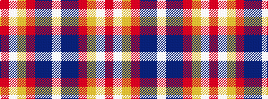idealised woven sample of pattern RWYRBBW