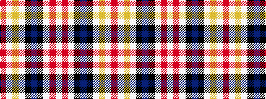 idealised woven sample of pattern RWYWKBKWRW