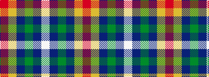 idealised woven sample of pattern RYBGBW