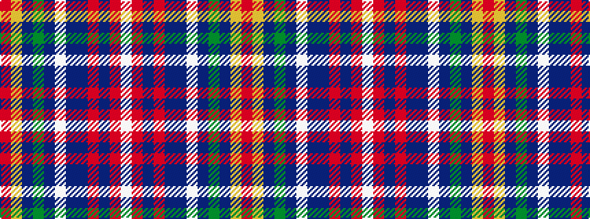 idealised woven sample of pattern RYBGBWBBRBRW