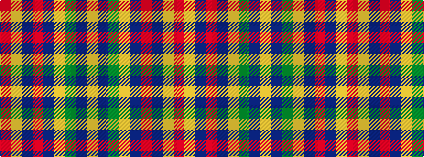 idealised woven sample of pattern RYBRBYGBY