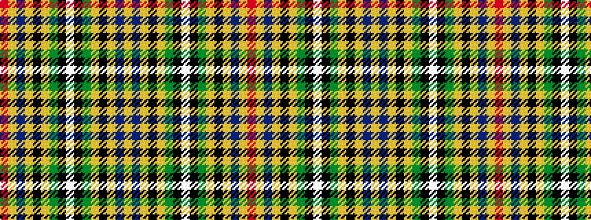 idealised woven sample of pattern RYBYKYGKWKGYKYBY