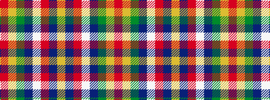 idealised woven sample of pattern RYGBWRBY