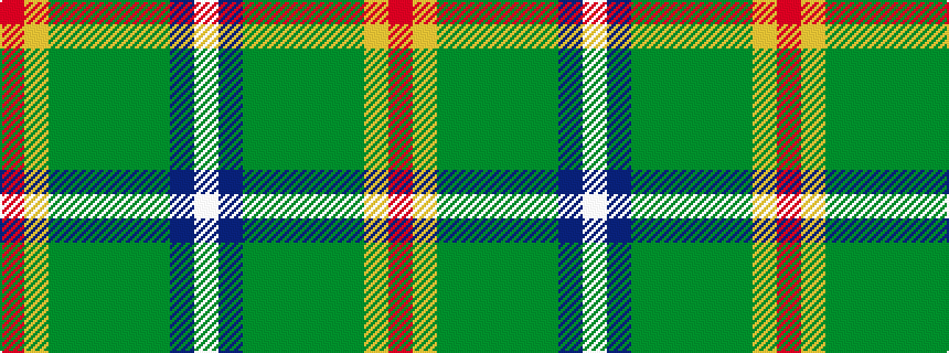 idealised woven sample of pattern RYGGGGGBW