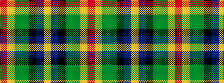 idealised woven sample of pattern RYGGKBY