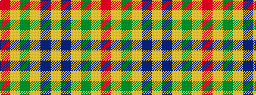 idealised woven sample of pattern RYGYBY