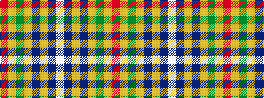 idealised woven sample of pattern RYGYBYBW