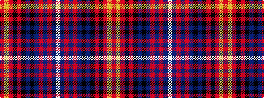 idealised woven sample of pattern RYRKRKBKBRBRBW