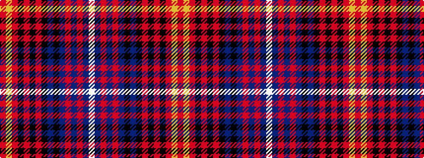 idealised woven sample of pattern RYRKRKRKBKBRBRBW
