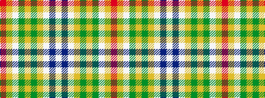 idealised woven sample of pattern RYWGYGYWBW