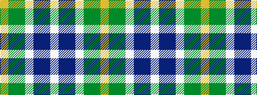 idealised woven sample of pattern WBBWGGY