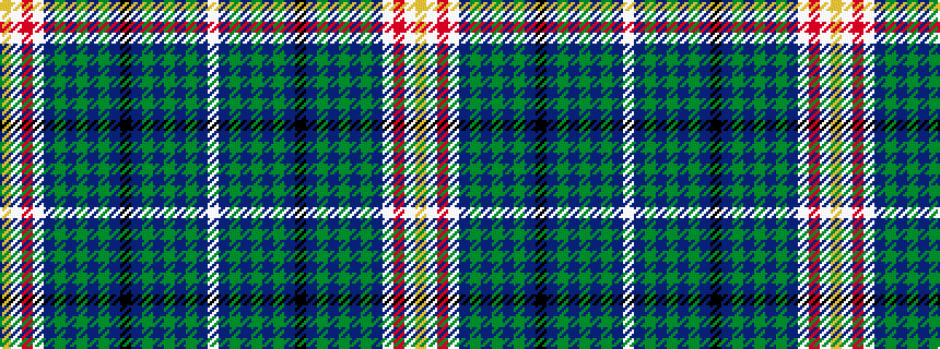 idealised woven sample of pattern WBGBGBGBKBGBGBGBWRWY